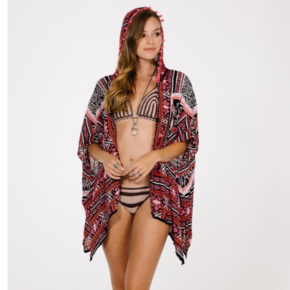RAGA Riviera Maya Hoodie cover up in Teal - Picture 2 of 6